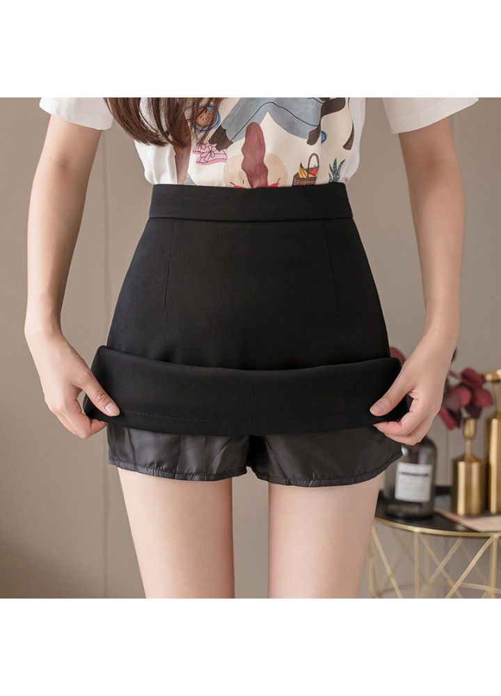 Real photo 2021 spring and summer new Korean version gentle temperament purple high waist A-line skirt