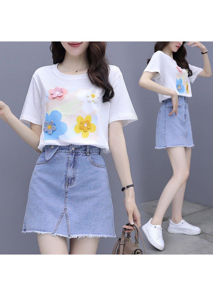 Suit dress women's 2021 summer fashion new summer small fashion temperament two suit skirts