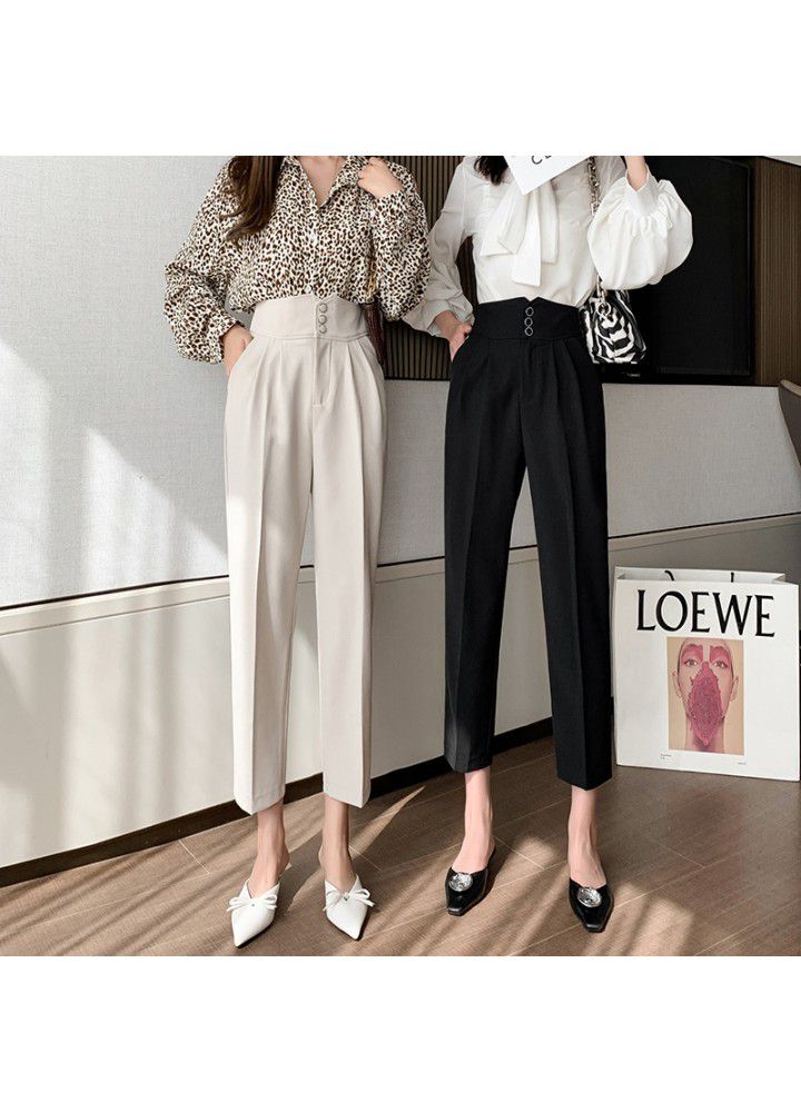 Korean leisure pants women's 2021 spring and summer slim pipe PANTS LEGGINGS Harlan Pants Capris suit pants