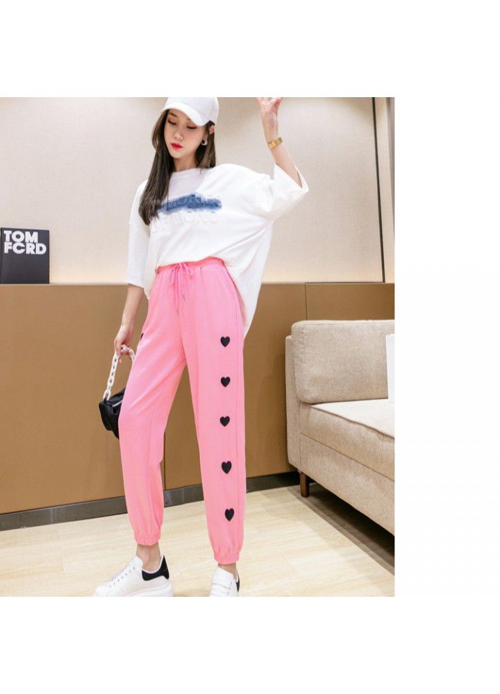 Sportswear women's summer thin 2021 new loose legged short pants high waist slim casual knickerbockers