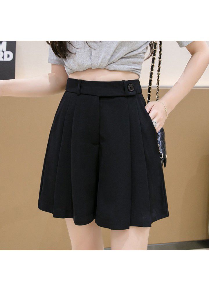 Spring and summer 2021 new high waist 5-inch suit pants women's purple casual loose shorts straight pants fashion