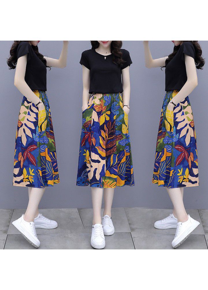 Skirt suit women's 2021 new summer dress casual summer floral skirt two piece dress