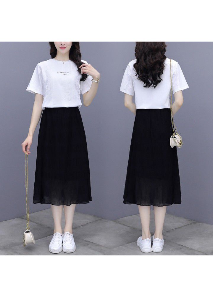 Occupation set 2021 female summer new style port chic, small can be salt sweet half skirt two pieces.