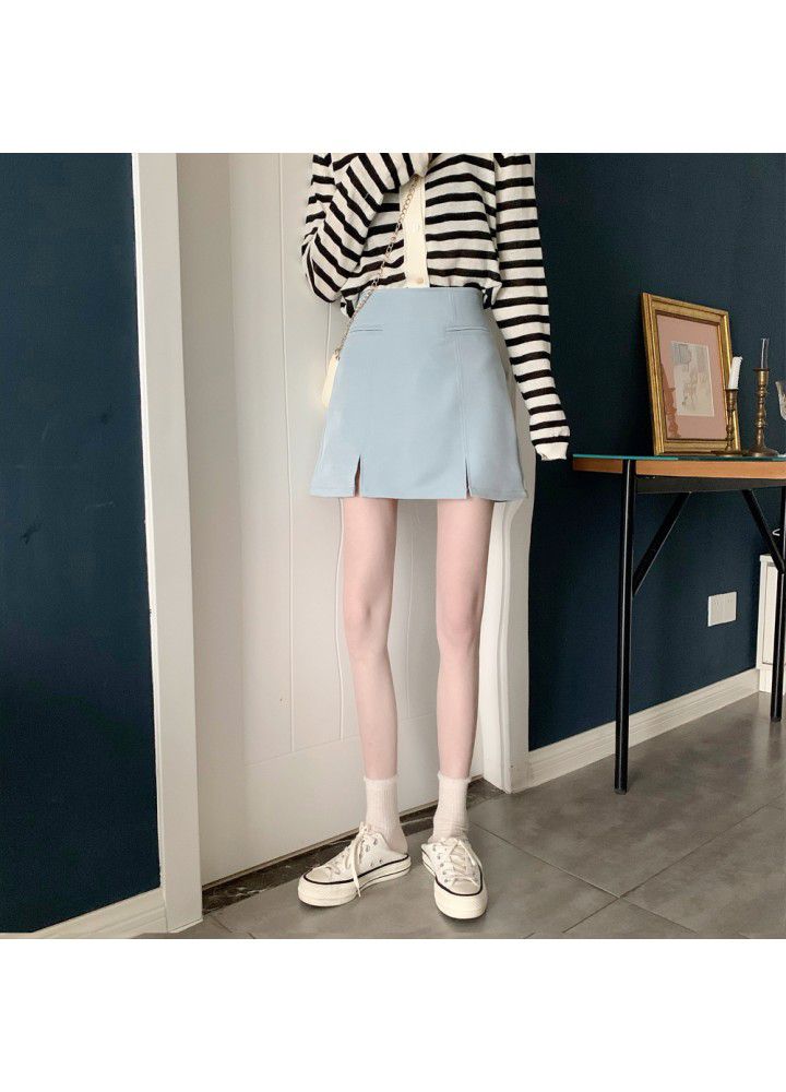 Small short skirt light proof skirt women's skirt 2021 spring new high waist slim A-line short skirt