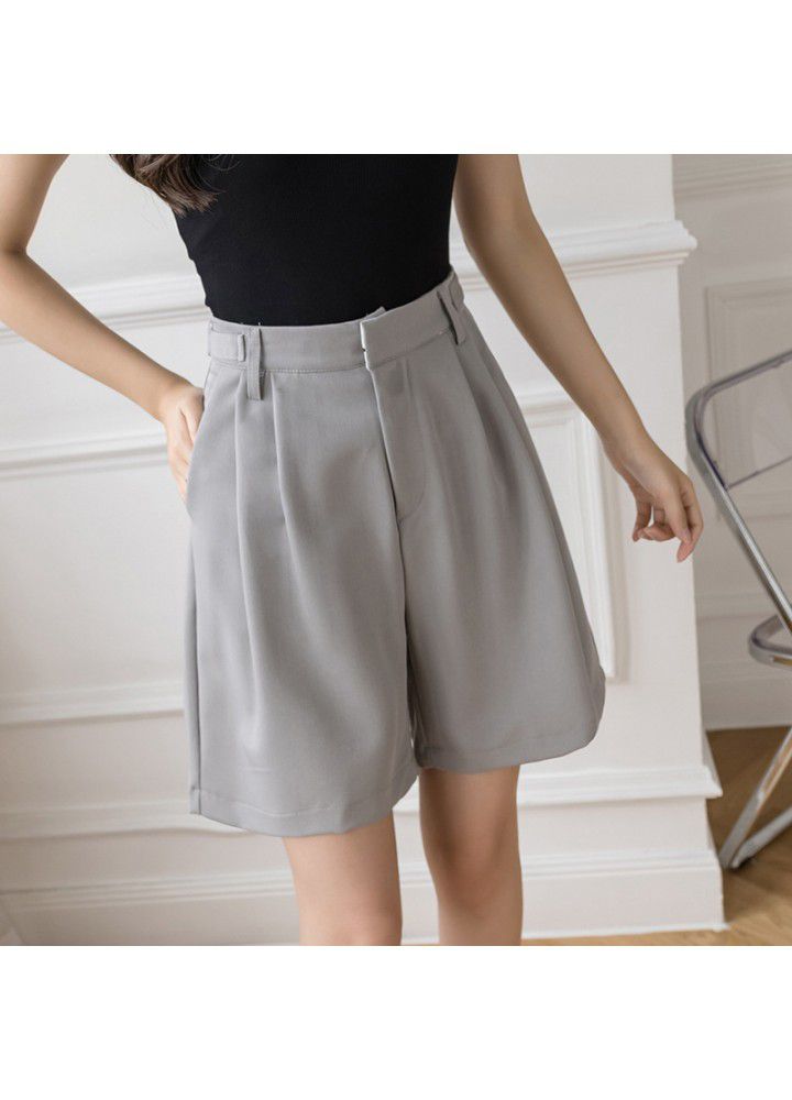 5-point pants women 2021 spring and summer new high waist A-line shorts Suit Shorts wide leg pants casual shorts women
