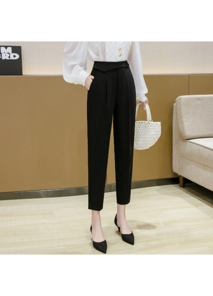 Suit pants women's 2021 spring and summer wear new slim nine point professional trousers small leg pants straight tube loose pipe pants