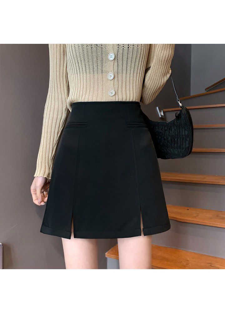 Small short skirt light proof skirt women's skirt 2021 spring new high waist slim A-line short skirt