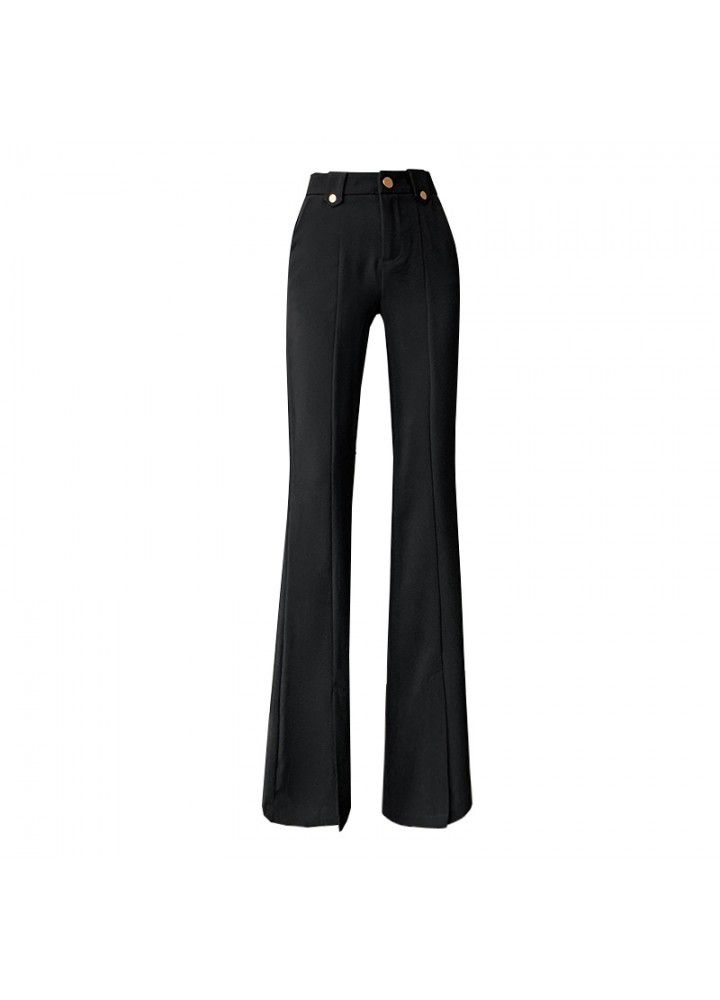 Pants women's 2021 spring and summer new slim Korean micro flared pants