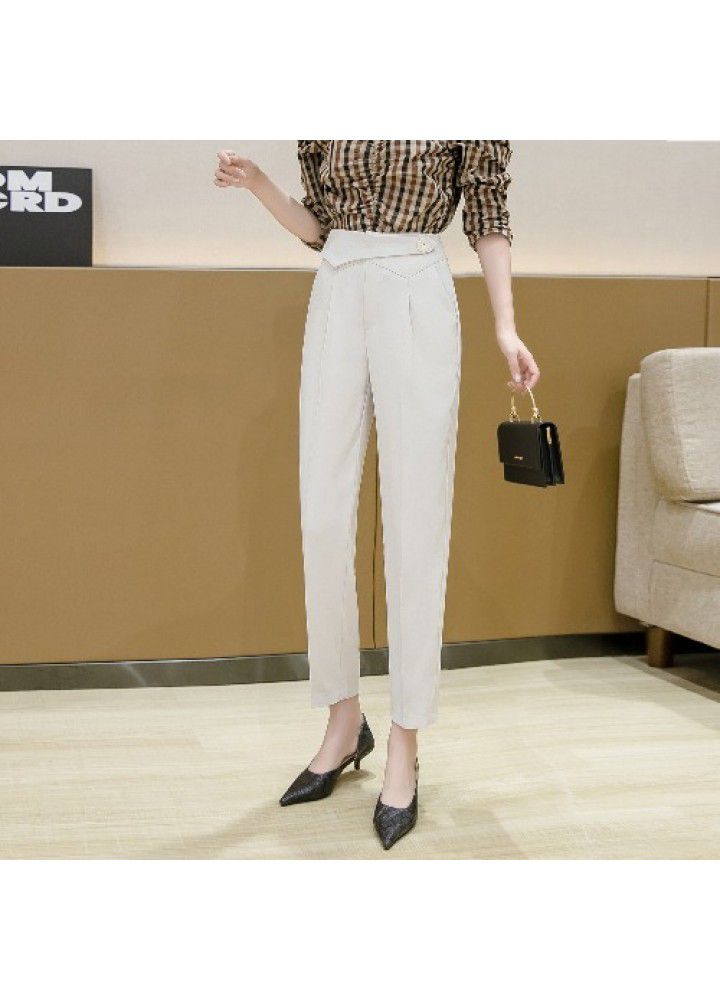 Suit pants women's 2021 spring and summer wear new slim nine point professional trousers small leg pants straight tube loose pipe pants