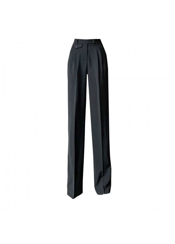 Pants women's 2021 spring and summer new simple drop feeling wide leg pants show thin commuter high waist pants overalls