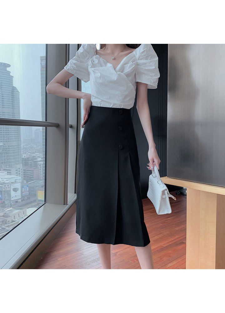 Mid length skirt for women in spring and summer