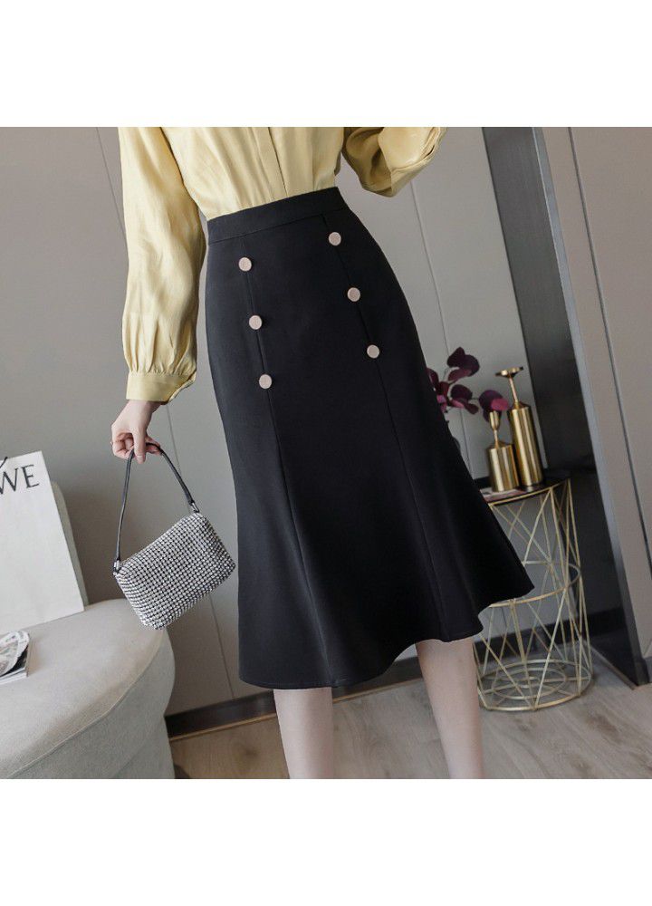 New Korean women's fashion high waisted fishtail skirt in autumn 2020