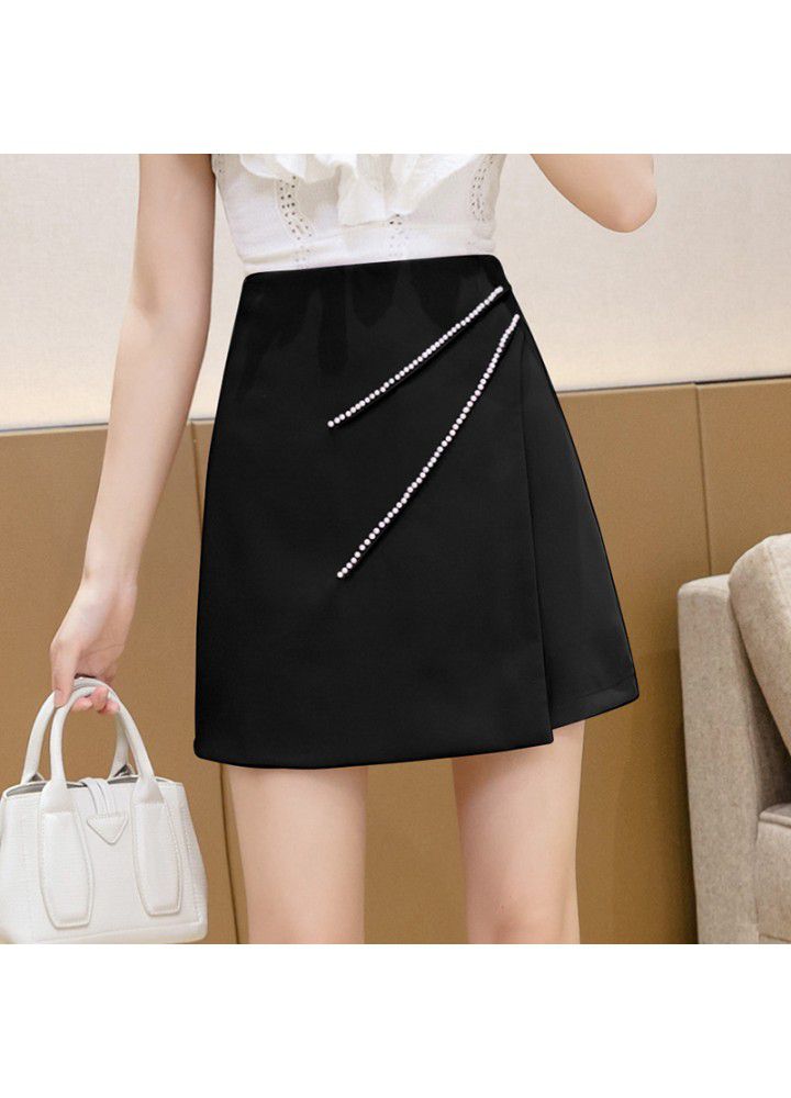 Black high waisted suit dress ol work one step skirt A-line short skirt female professional skirt spring and summer