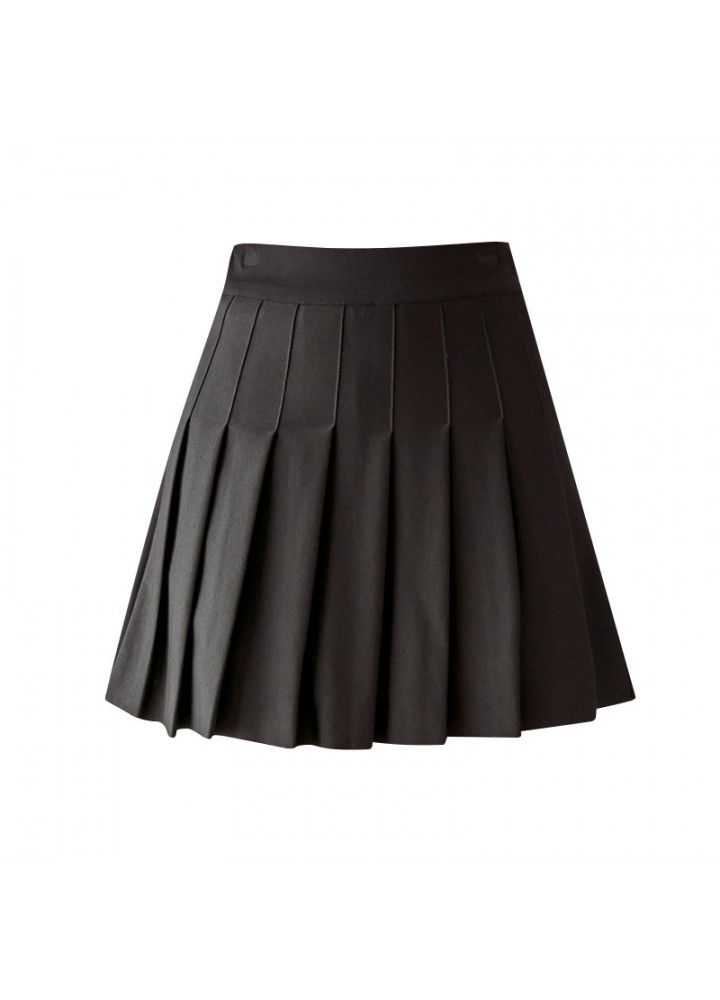 Elastic anti light pleated skirt 2021 new girls' Korean high waist skirt