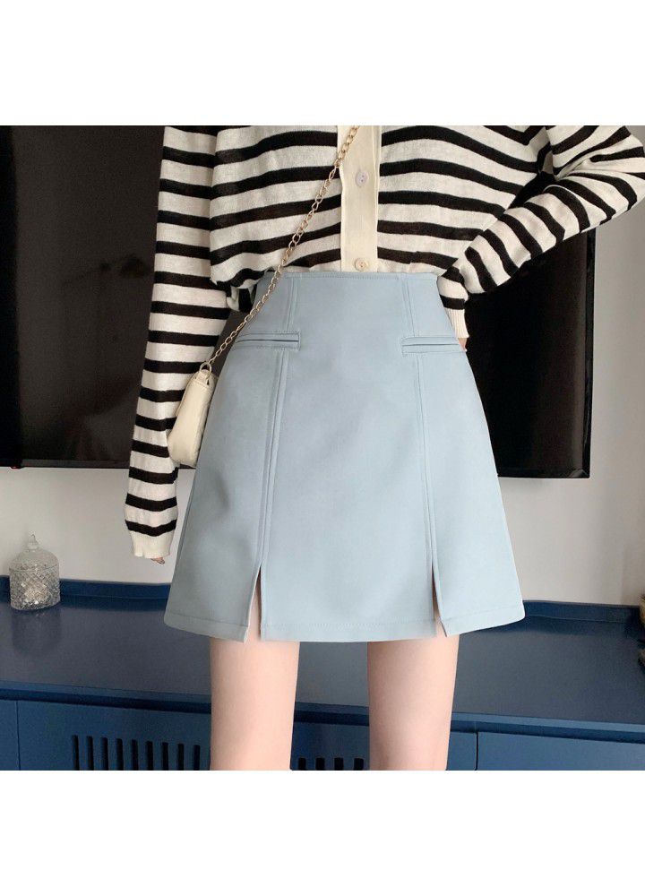 Small short skirt light proof skirt women's skirt 2021 spring new high waist slim A-line short skirt