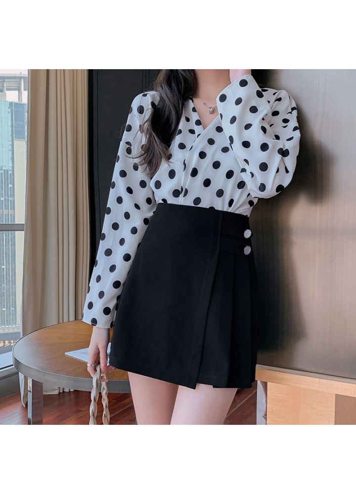 2021 new half length skirt women's spring and summer A-line high waist pleated short skirt Summer Black buttocks, small and thin