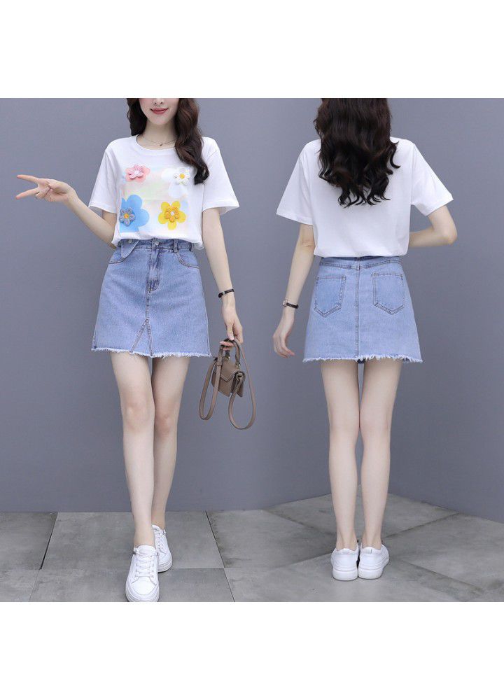 Suit dress women's 2021 summer fashion new summer small fashion temperament two suit skirts