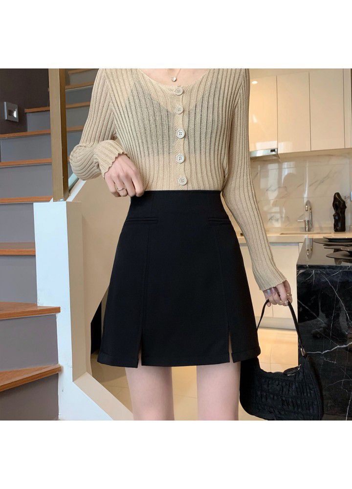 Small short skirt light proof skirt women's skirt 2021 spring new high waist slim A-line short skirt