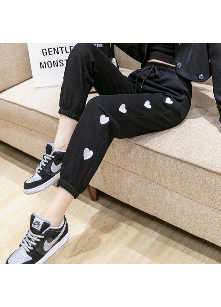 Sportswear women's summer thin 2021 new loose legged short pants high waist slim casual knickerbockers