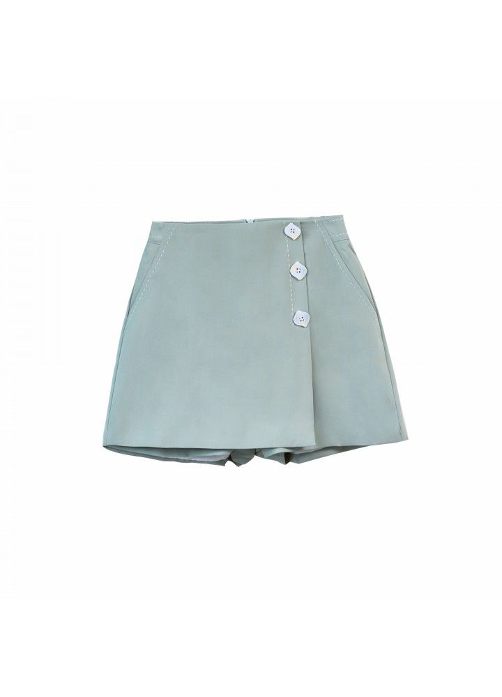 Shorts female 2021 spring and summer new Korean version slim A-line short skirt pants High Waist Chiffon short skirt pants female