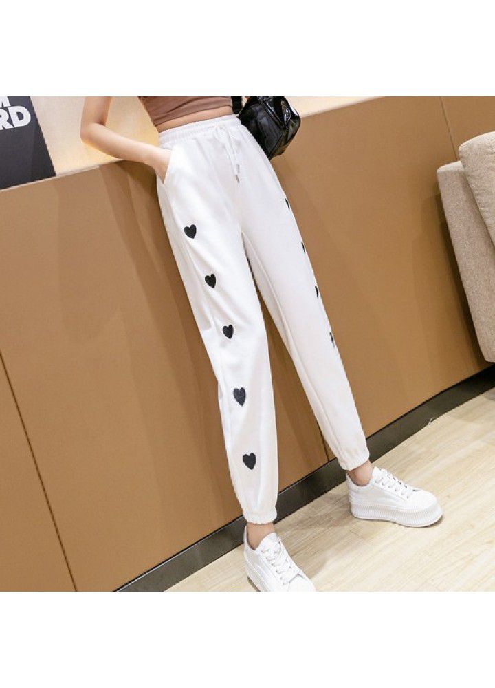 Sportswear women's summer thin 2021 new loose legged short pants high waist slim casual knickerbockers