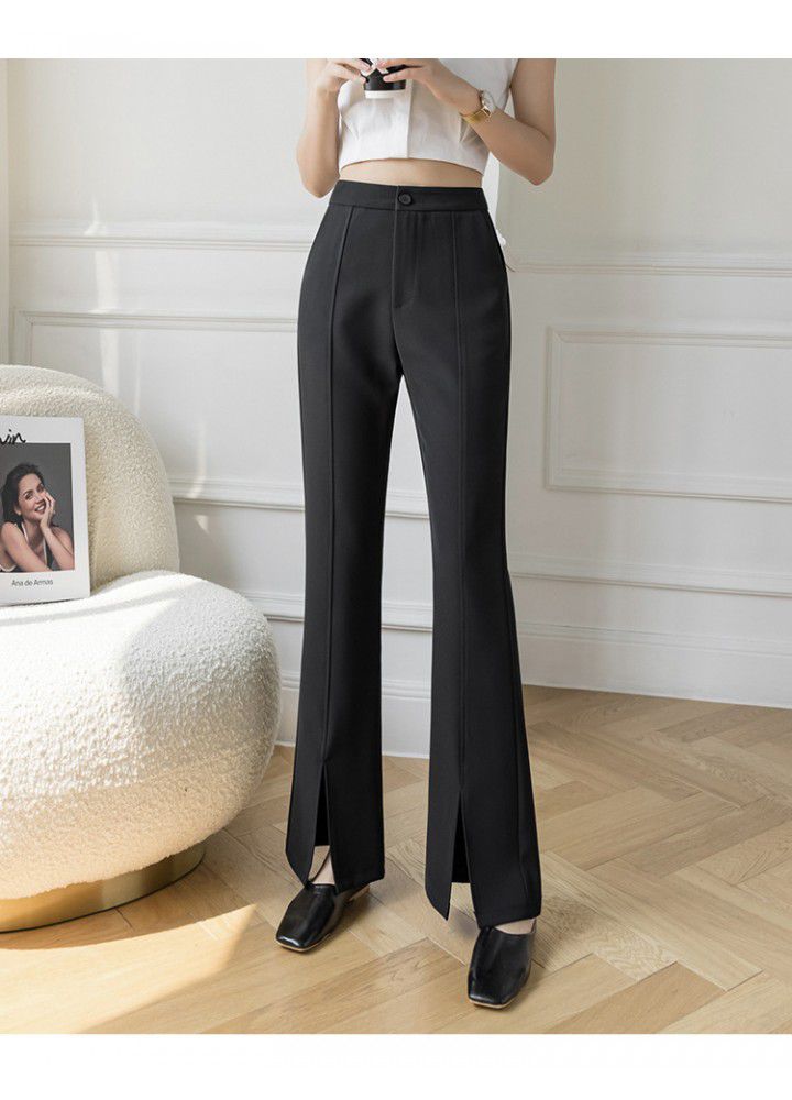 Leisure high waist trousers for women spring and summer 2021 new slim Korean micro trumpet trousers