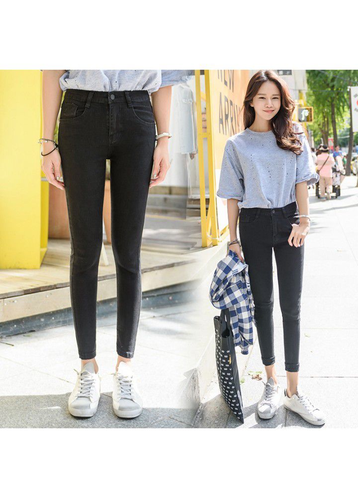 High waist jeans women's Korean slim fit elastic slim Leggings versatile pencil pants girls tight pants