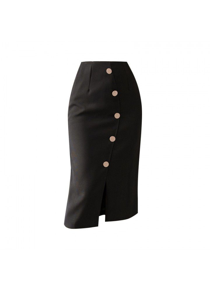 2021 spring and summer new style temperament fashion high waist skirt with buttocks and middle length skirt