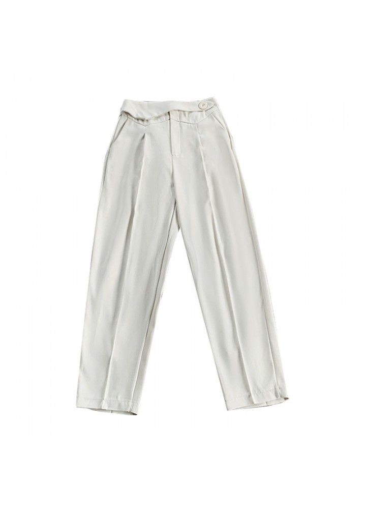 Suit pants women's 2021 spring and summer wear new slim nine point professional trousers small leg pants straight tube loose pipe pants