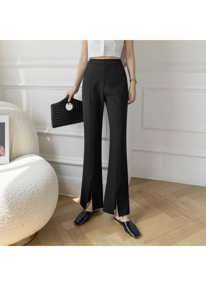 Leisure high waist trousers for women spring and summer 2021 new slim Korean micro trumpet trousers