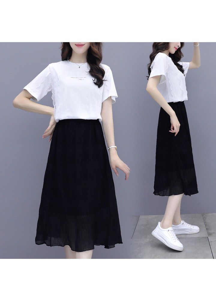 Occupation set 2021 female summer new style port chic, small can be salt sweet half skirt two pieces.