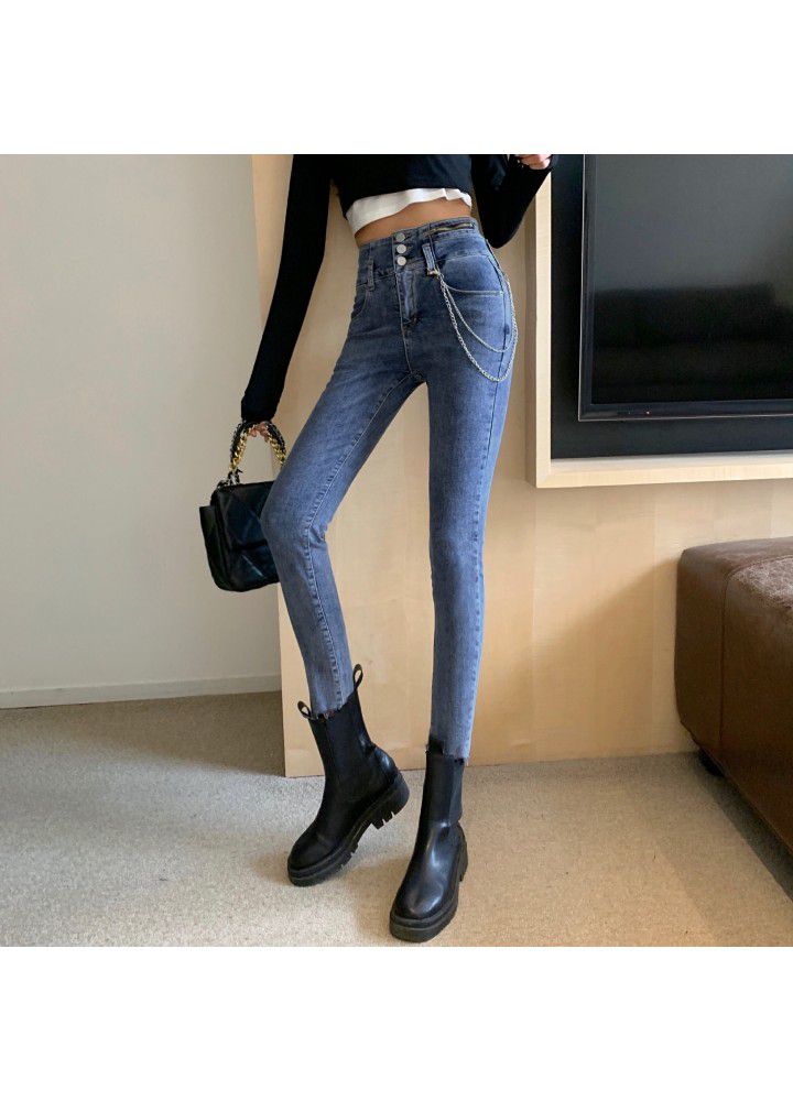2021 new high waist jeans for women in spring