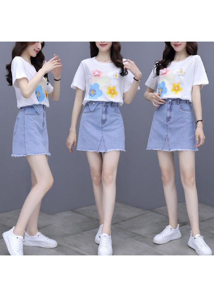 Suit dress women's 2021 summer fashion new summer small fashion temperament two suit skirts