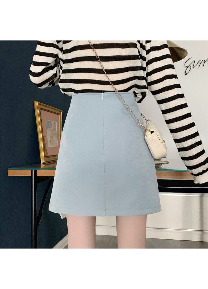 Small short skirt light proof skirt women's skirt 2021 spring new high waist slim A-line short skirt