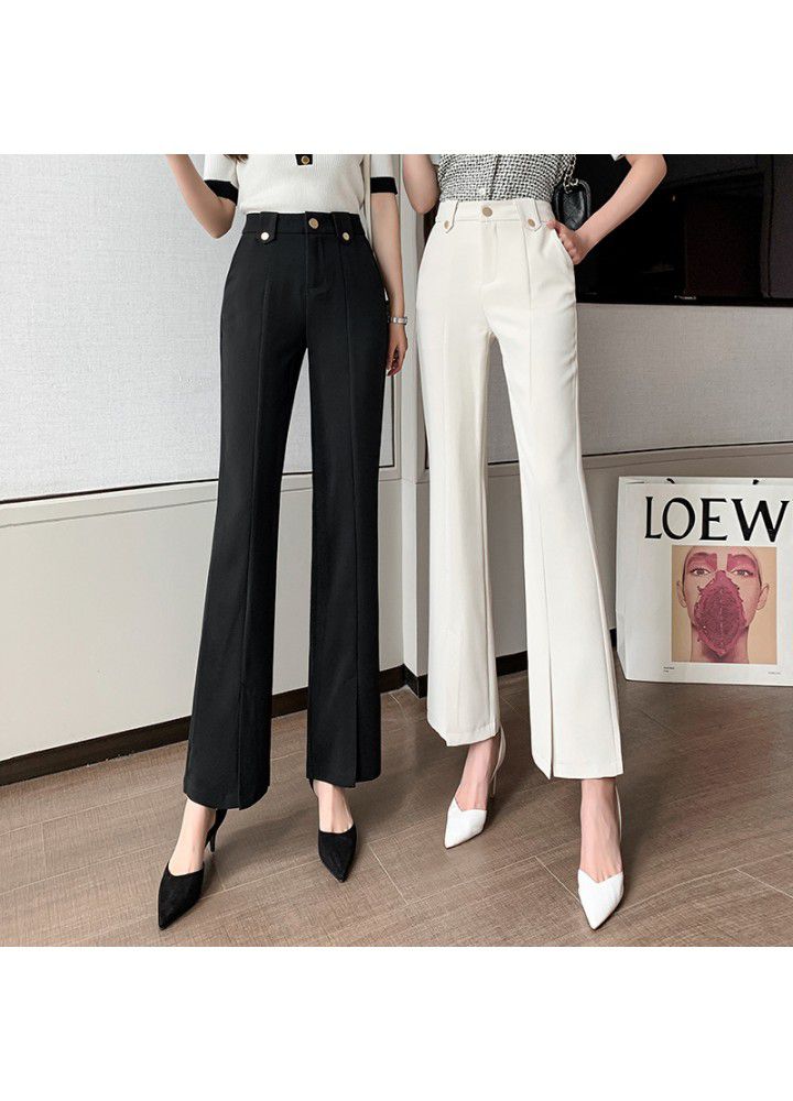 Pants women's 2021 spring and summer new slim Korean micro flared pants