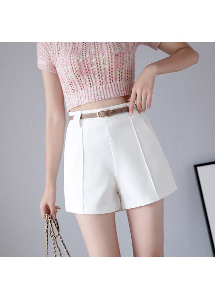 2021 spring and summer new wide leg shorts female Korean fashion loose student high waist A-line suit casual pants