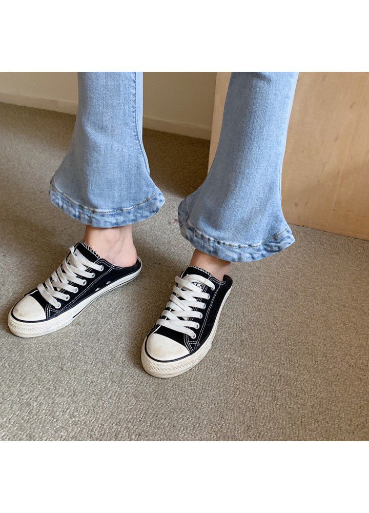 South Korean high waist slim high retro horseshoe pants slim Stretch Jeans