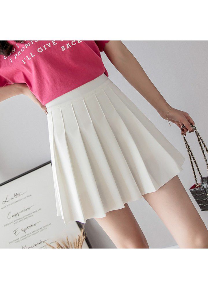 Elastic anti light pleated skirt 2021 new girls' Korean high waist skirt
