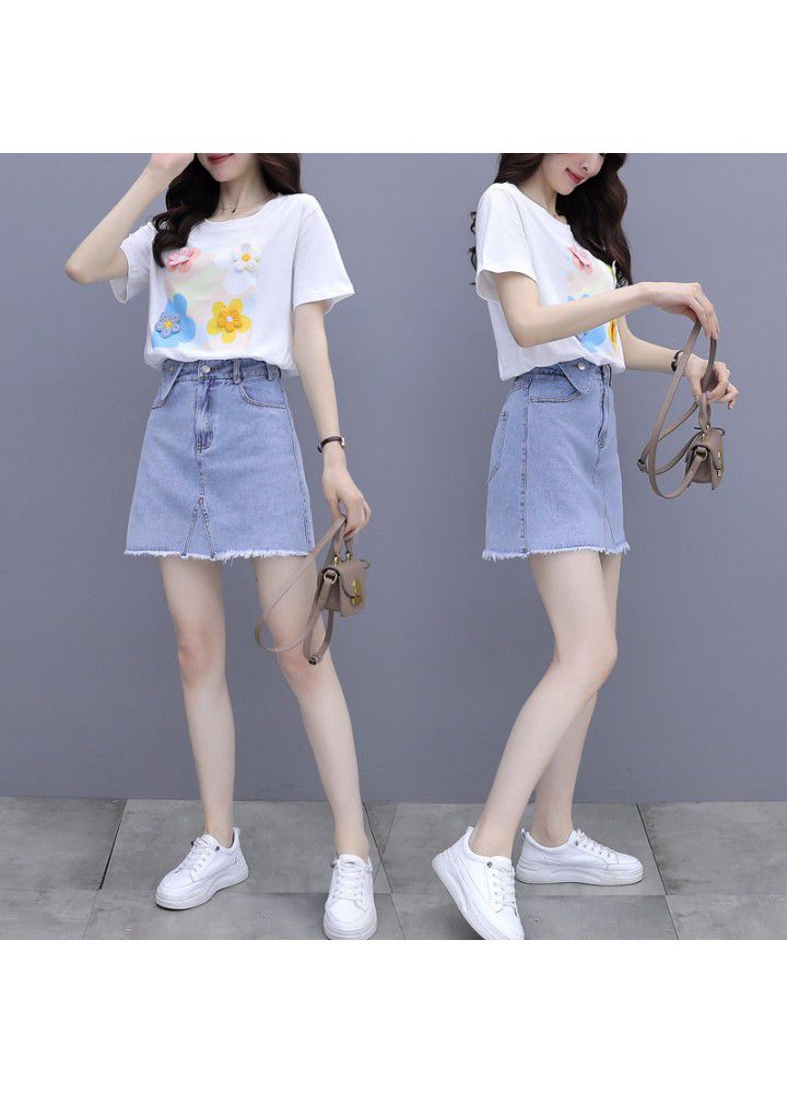 Suit dress women's 2021 summer fashion new summer small fashion temperament two suit skirts