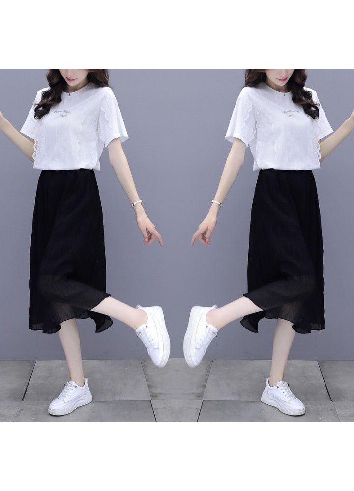 Occupation set 2021 female summer new style port chic, small can be salt sweet half skirt two pieces.