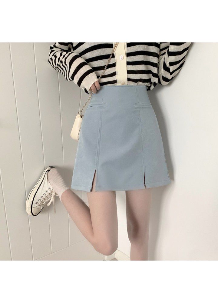 Small short skirt light proof skirt women's skirt 2021 spring new high waist slim A-line short skirt