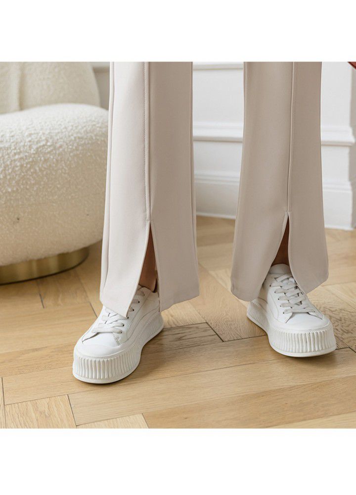 Leisure high waist trousers for women spring and summer 2021 new slim Korean micro trumpet trousers