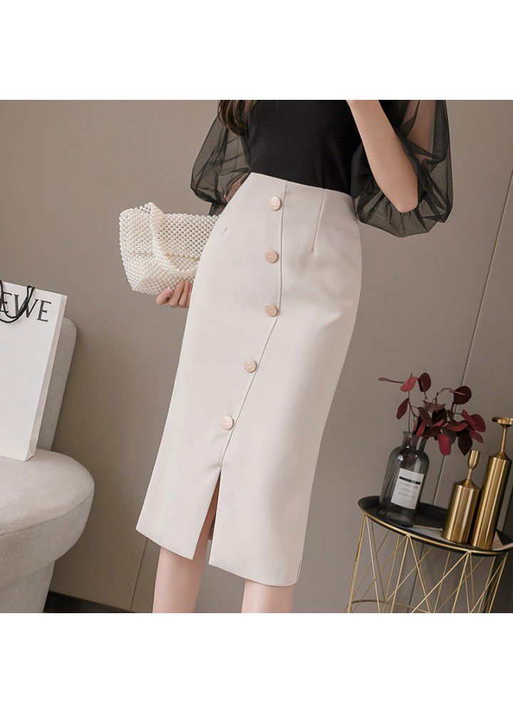 2021 spring and summer new style temperament fashion high waist skirt with buttocks and middle length skirt