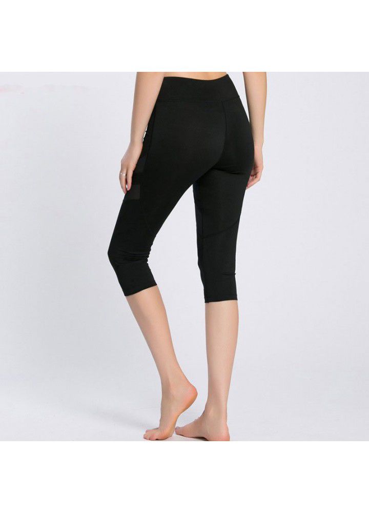 Cross border Europe and the United States Yoga Pants fast selling eBay popular tights mesh Capris running sports fitness pants women