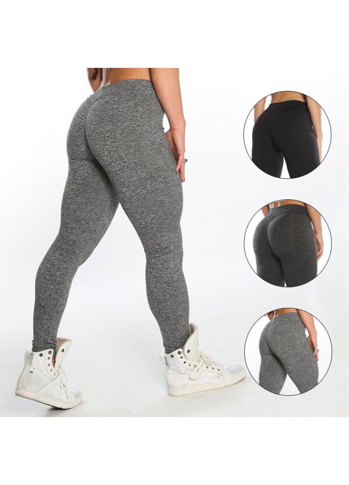 Foreign trade yoga pants, European and American outdoor sports fitness pants, female wish express cross waist tight elastic Leggings