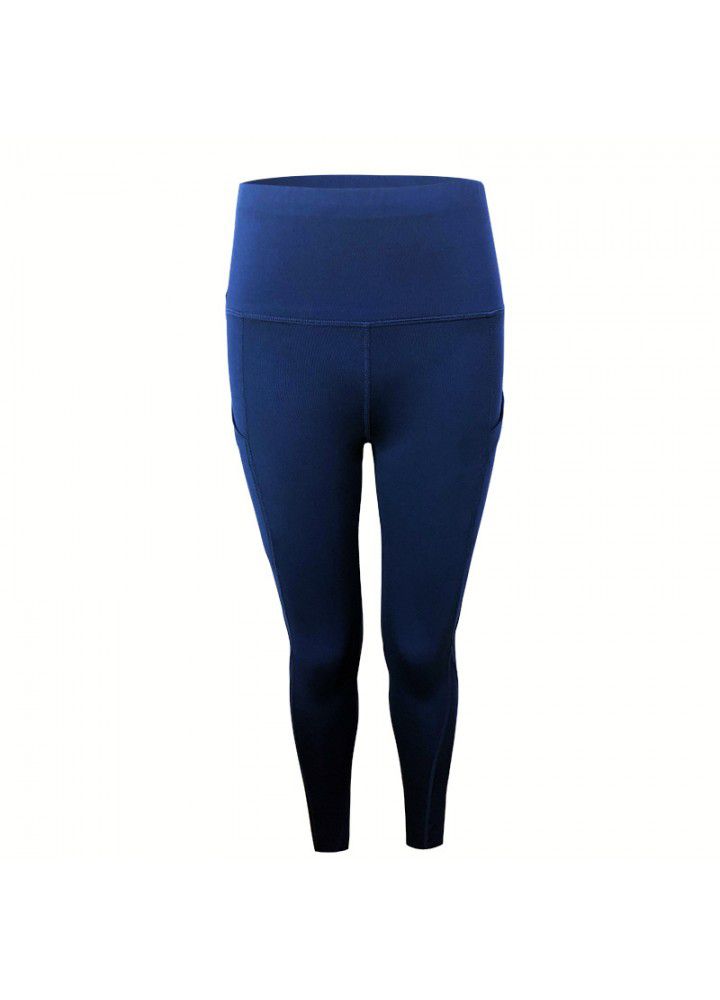Cross border running pants high waist Fitness Yoga Pants women's European and American pocket tights Amazon popular yoga pants