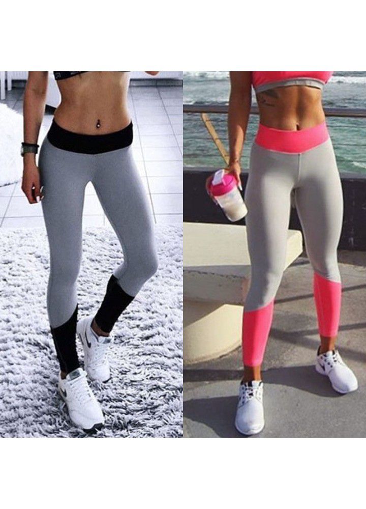 Wish European and American popular tight leggings, outdoor sports, high elastic four needle six line yoga pants, foreign trade Leggings for women