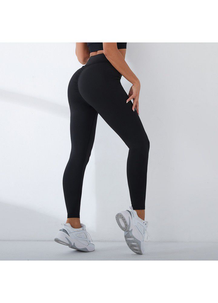 2021 cross border stretch Yoga Pants women's tights foreign trade high waist sports pants European and American fitness pants women