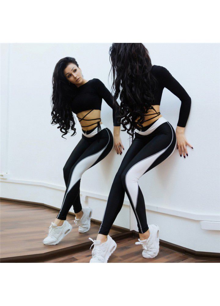 Cross border European and American sports Yoga Pants women's 2021 new tights peach hip Capris running fitness pants