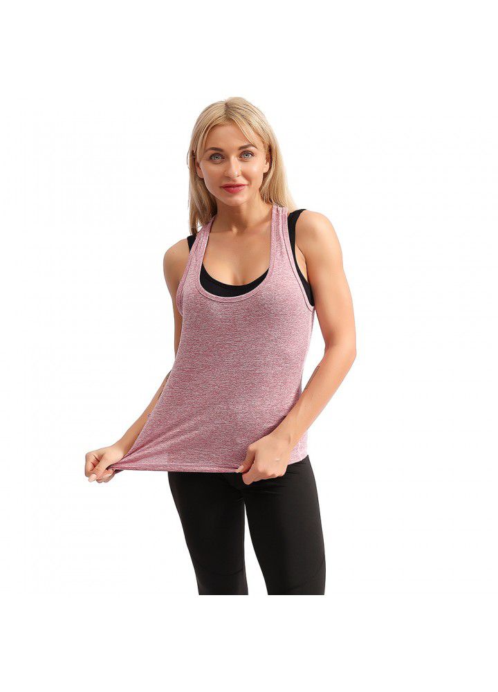 Cross border fast selling yoga clothes women's top, European and American sports vest, wearing foreign trade side pocket, running and fitness clothes women